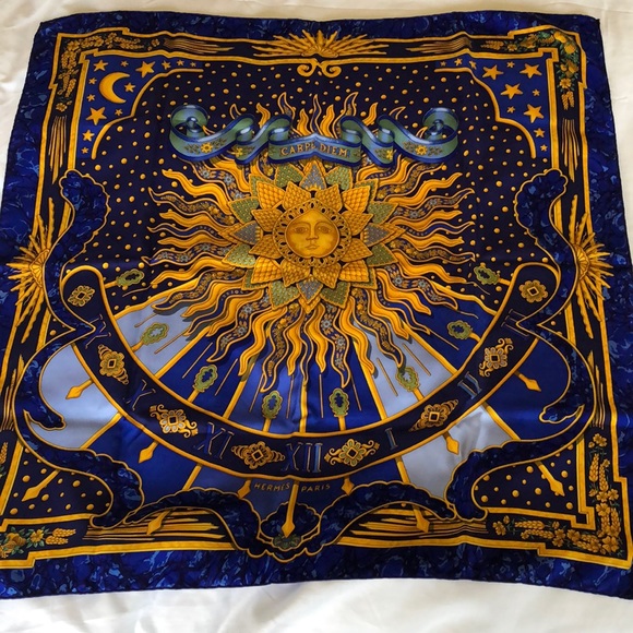 Hermes Accessories - Authentic Hermès silk scarf 36” x 36” “Carpe Diem”